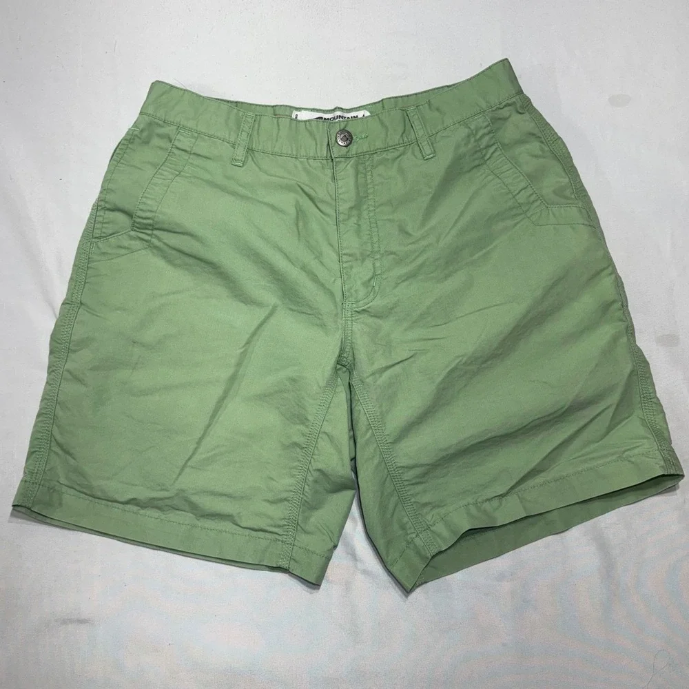 Mountain Khakis Poplin Shorts Men 31x8 Green Relaxed Fit Hiking Outdoor Gorpcore